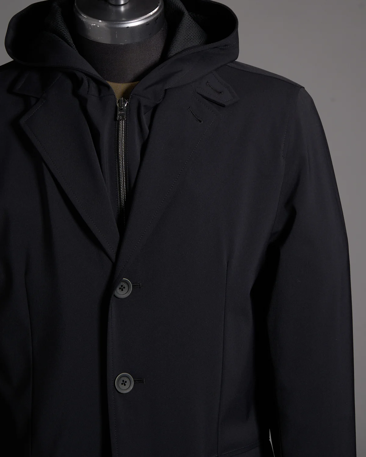 Packable Lightweight Twill Blazer W/ Hood & Windguard - Image 2