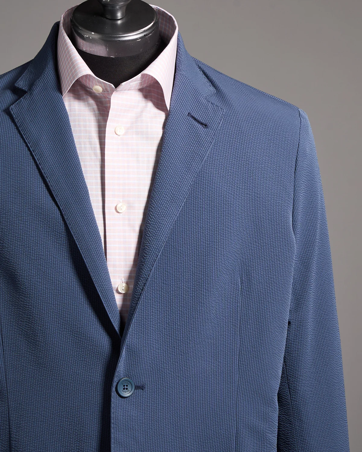 Seersucker Stretch Unlined 2 Button Blazer - Image 16
