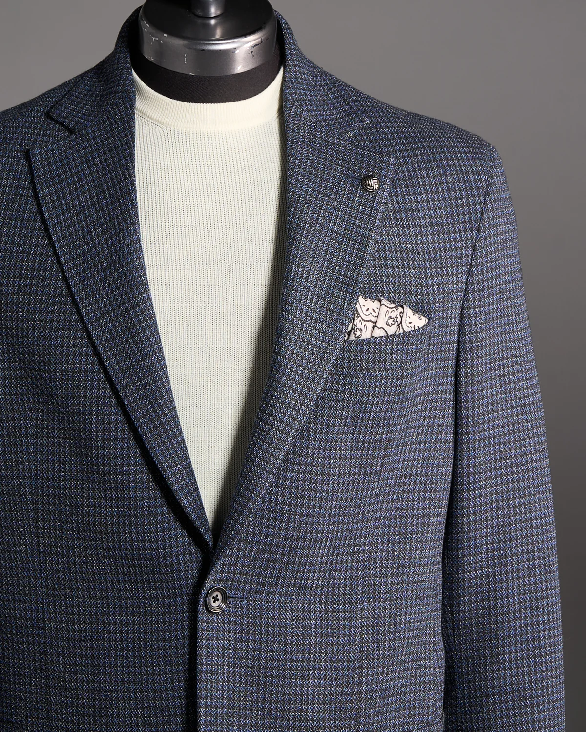 Indigo & Grey Neat Comfort Wool Stretch 'Hampton' Sport Jacket - Image 2