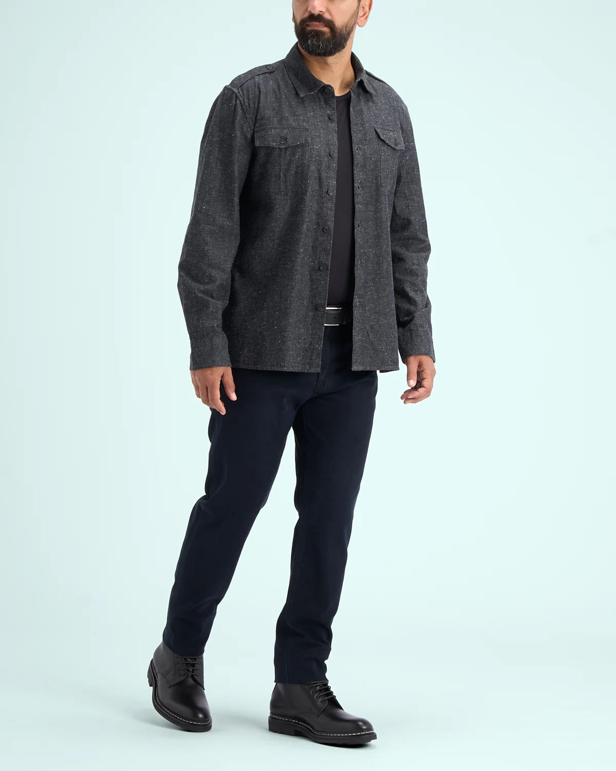 Oversized Shirt With Epaulettes - Image 15