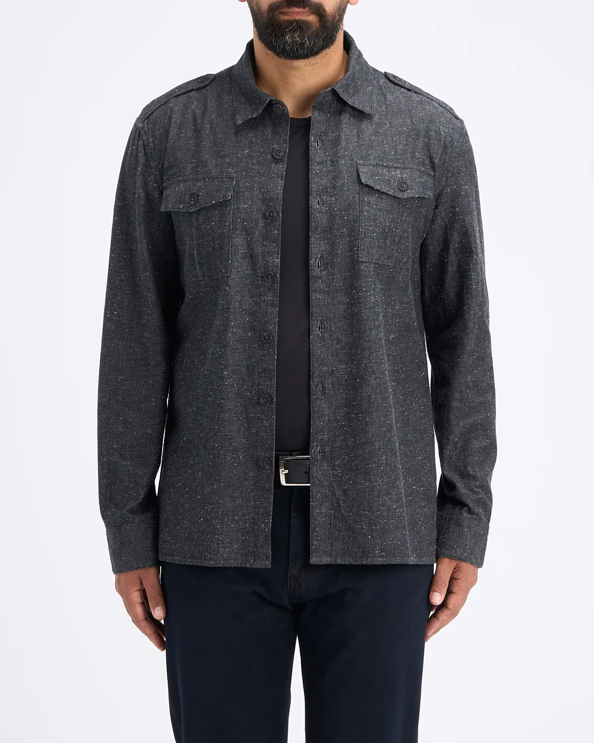 Oversized Shirt With Epaulettes - Image 2