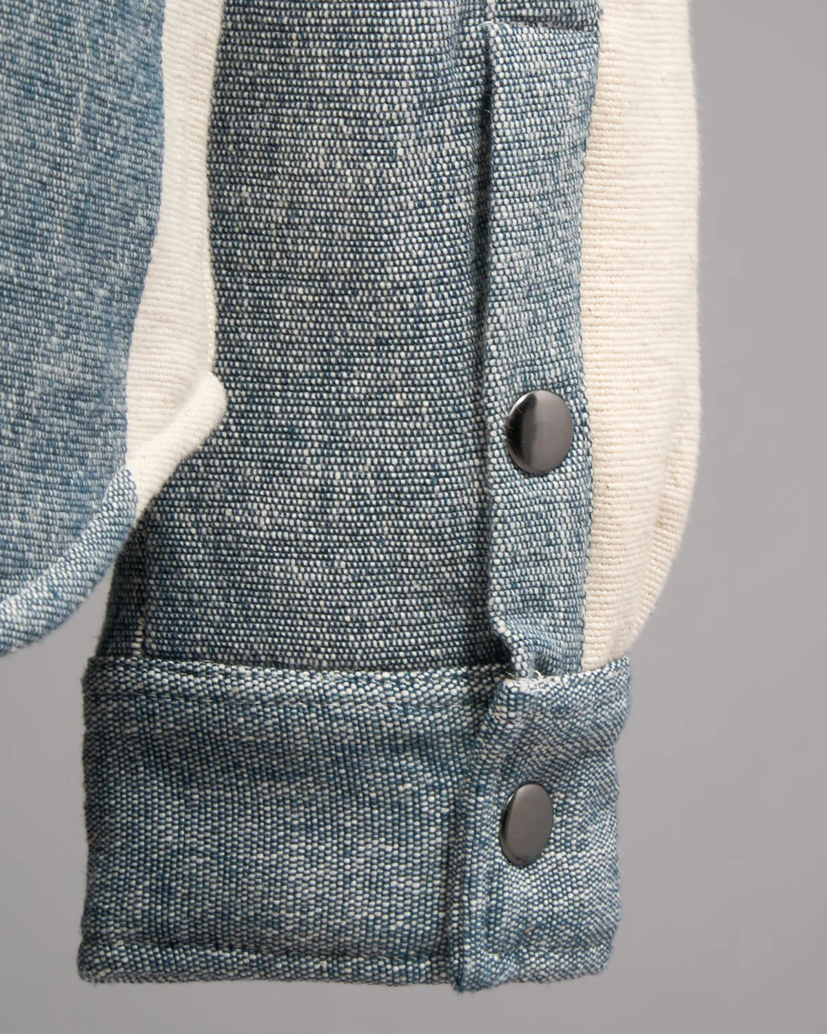 Woody Handloom Cotton Jacket In Off White & Grey - Image 8