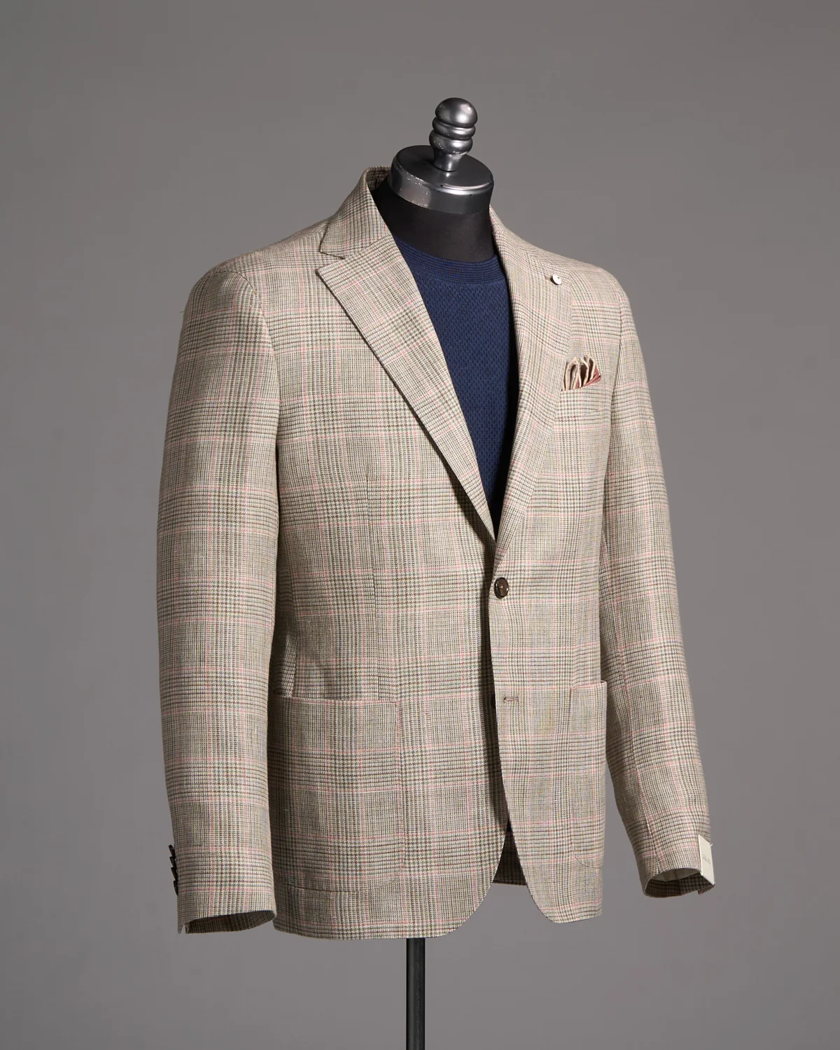 Glencheck Linen-Wool Sport Jacket