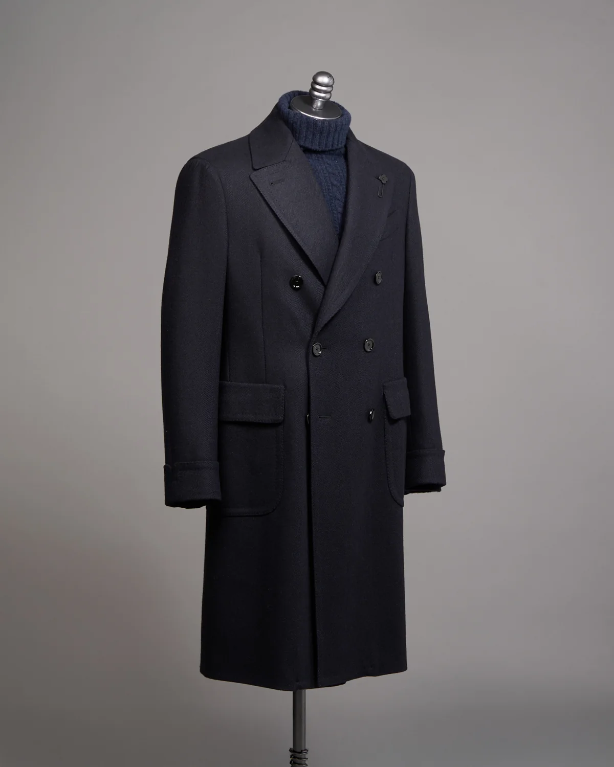Double Breasted 'Ulster' Double Faced Wool Topcoat