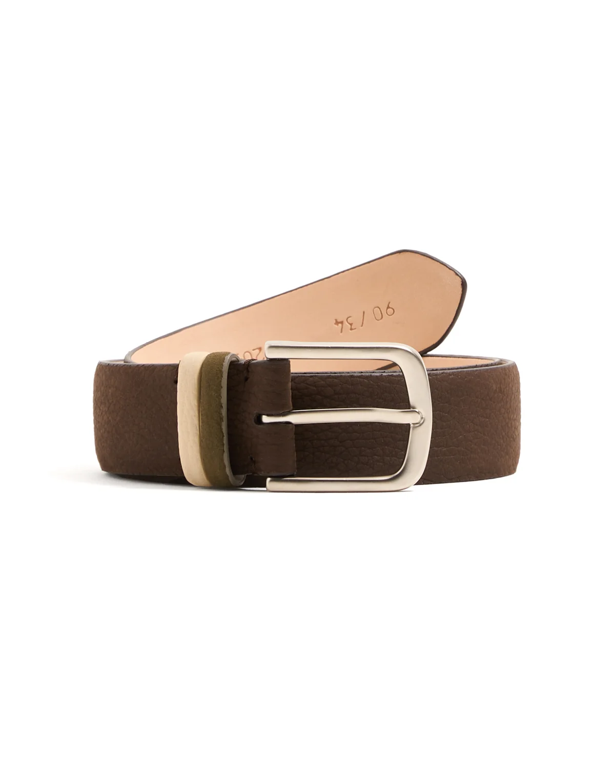 Nubuck Belt With Contrast Keeper