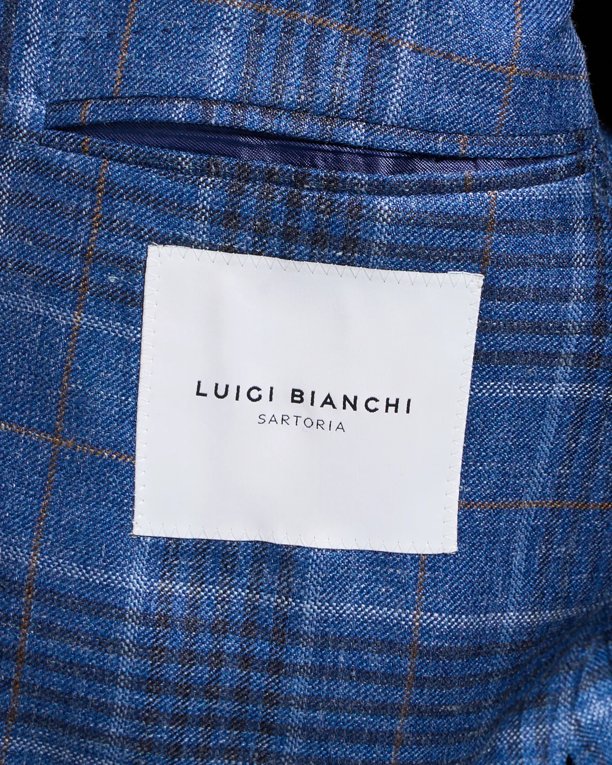 Blue Check Wool-Silk-Linen Sport Jacket - Image 7