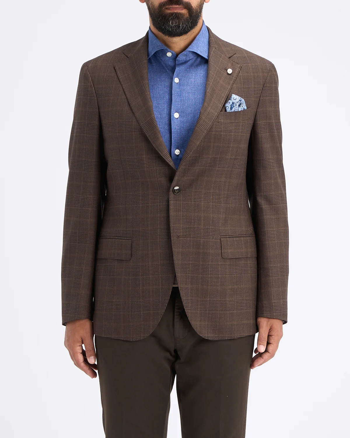Chocolate Brown Wool Check Sport Jacket - Image 3