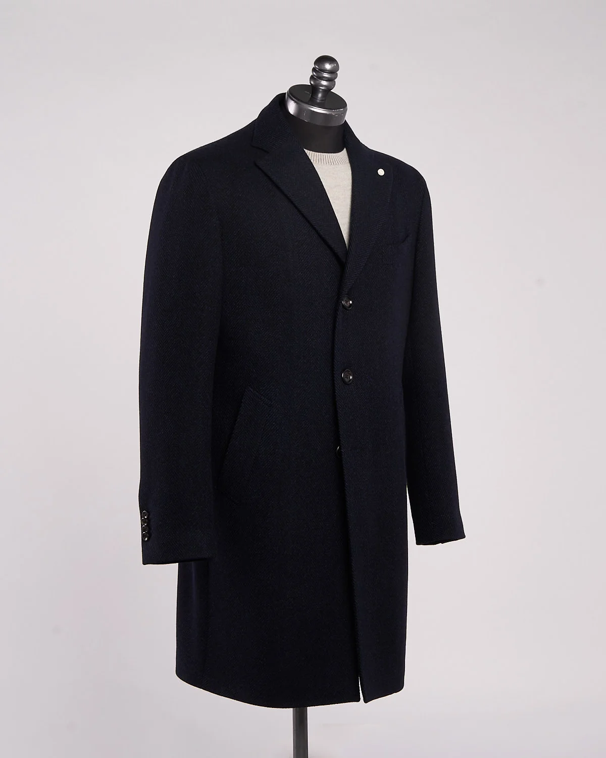 Drago Herringbone Wool & Cashmere Hybrid Topcoat - Image 3