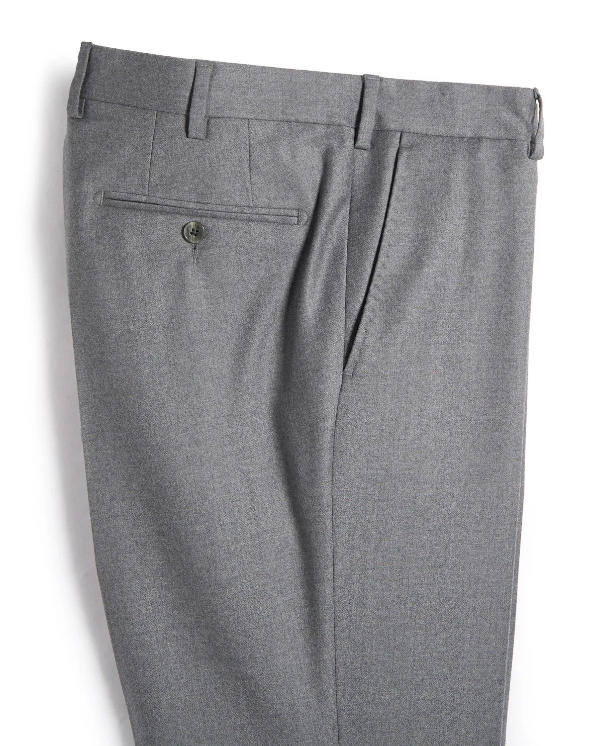 Flannel Wool Stretch Flat Front Dress Trousers - Image 5