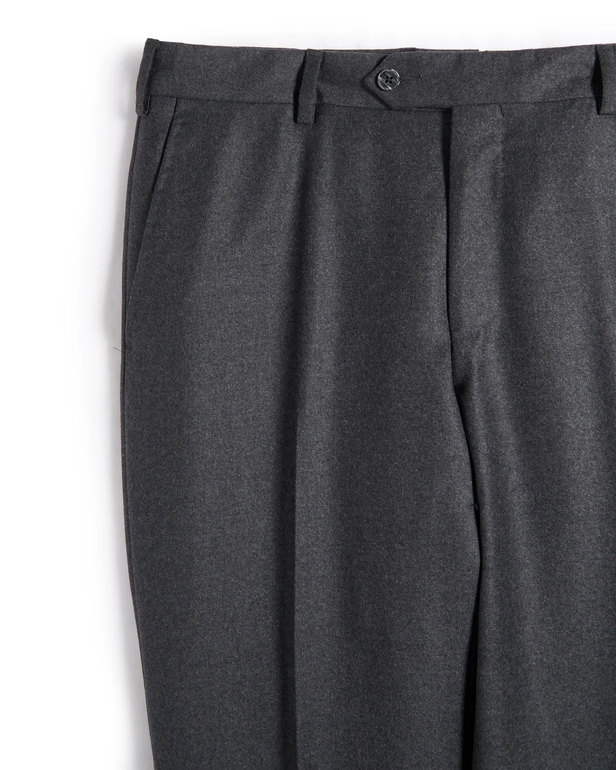 Flannel Wool Stretch Flat Front Dress Trousers - Image 4