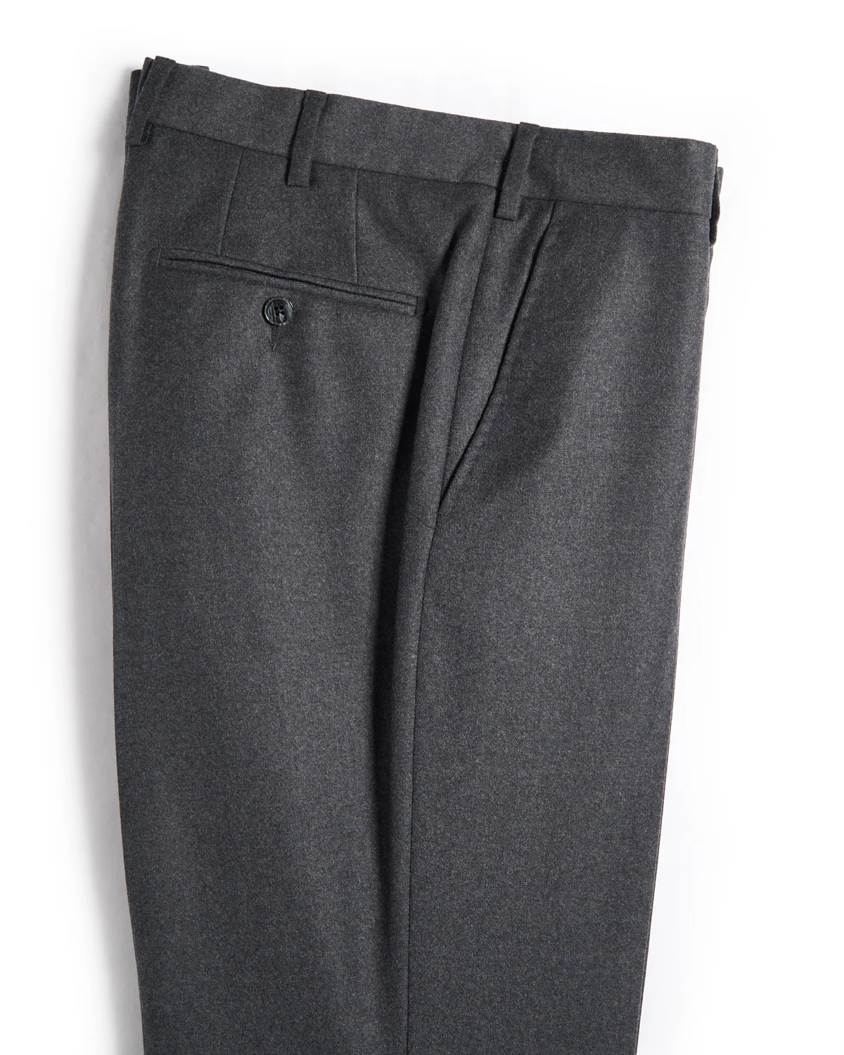 Flannel Wool Stretch Flat Front Dress Trousers - Image 5