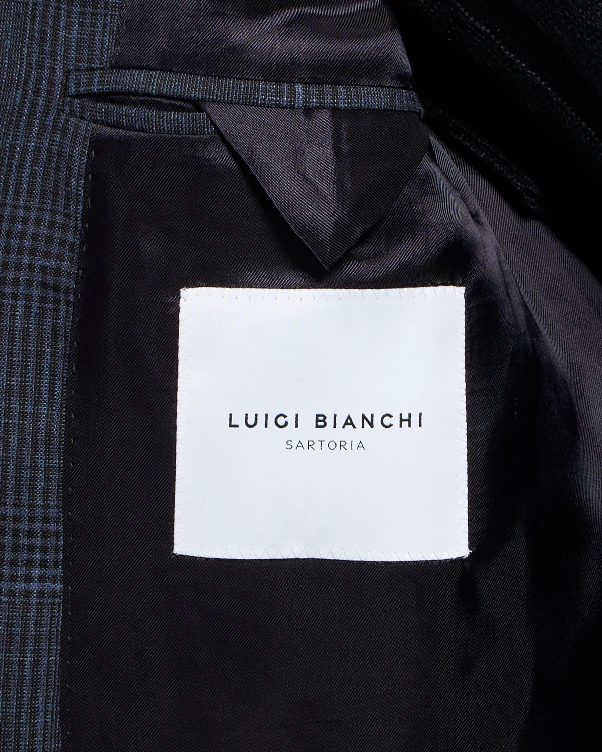 Navy Prince Of Wales Wool-Silk-Linen Sport Jacket - Image 7