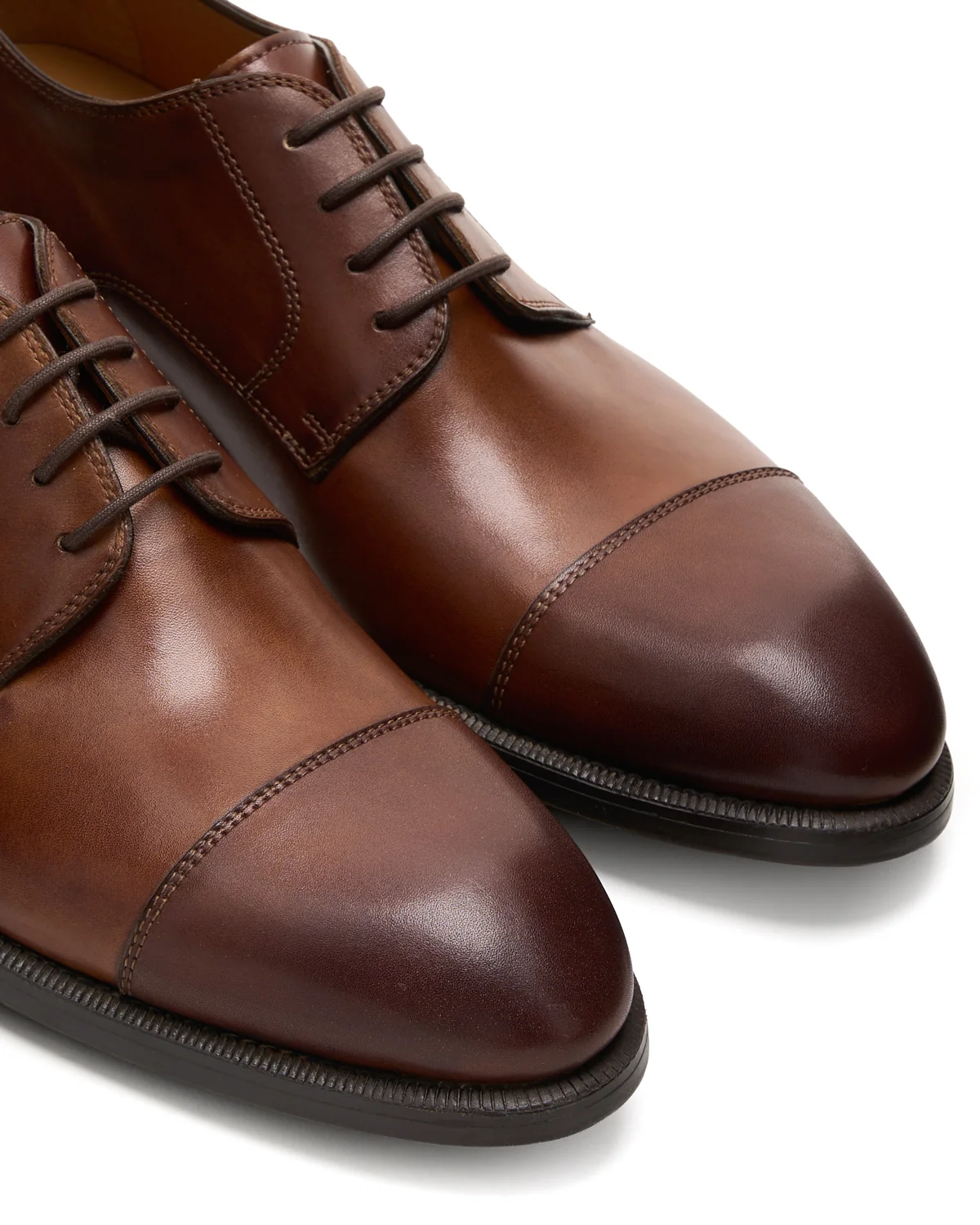 Harlan Leather Blucher Cap Toe Dress Shoes - Image 5