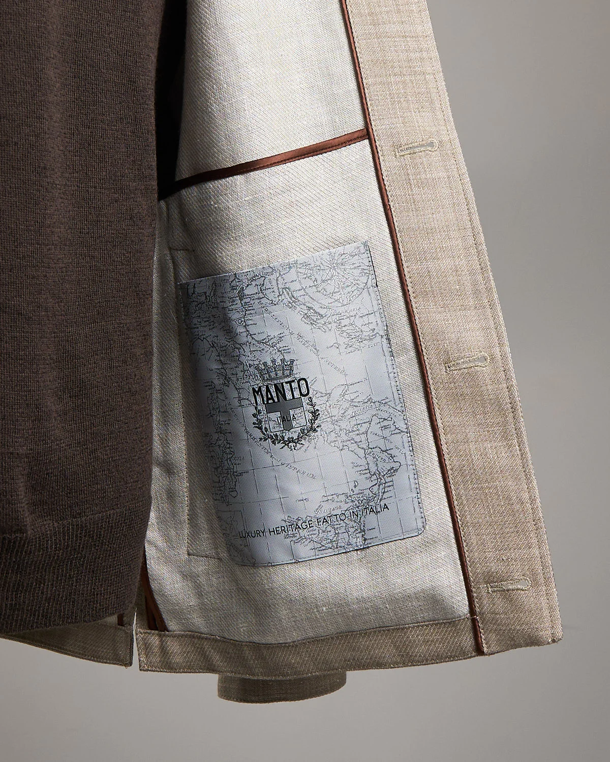 Garment Dyed Linen and Wool Safari Jacket - Image 5