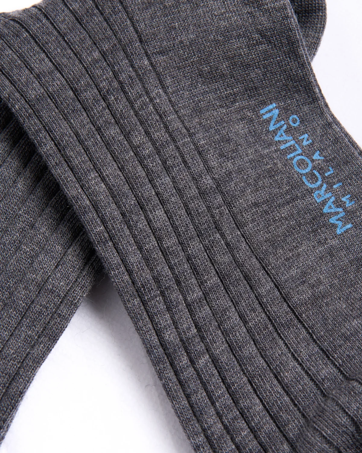 Flannel Grey Extrafine Merino Ribbed Dress Socks - Image 3