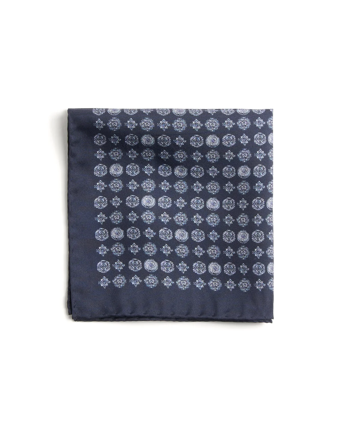 Medallion Silk Twill Pocket Square