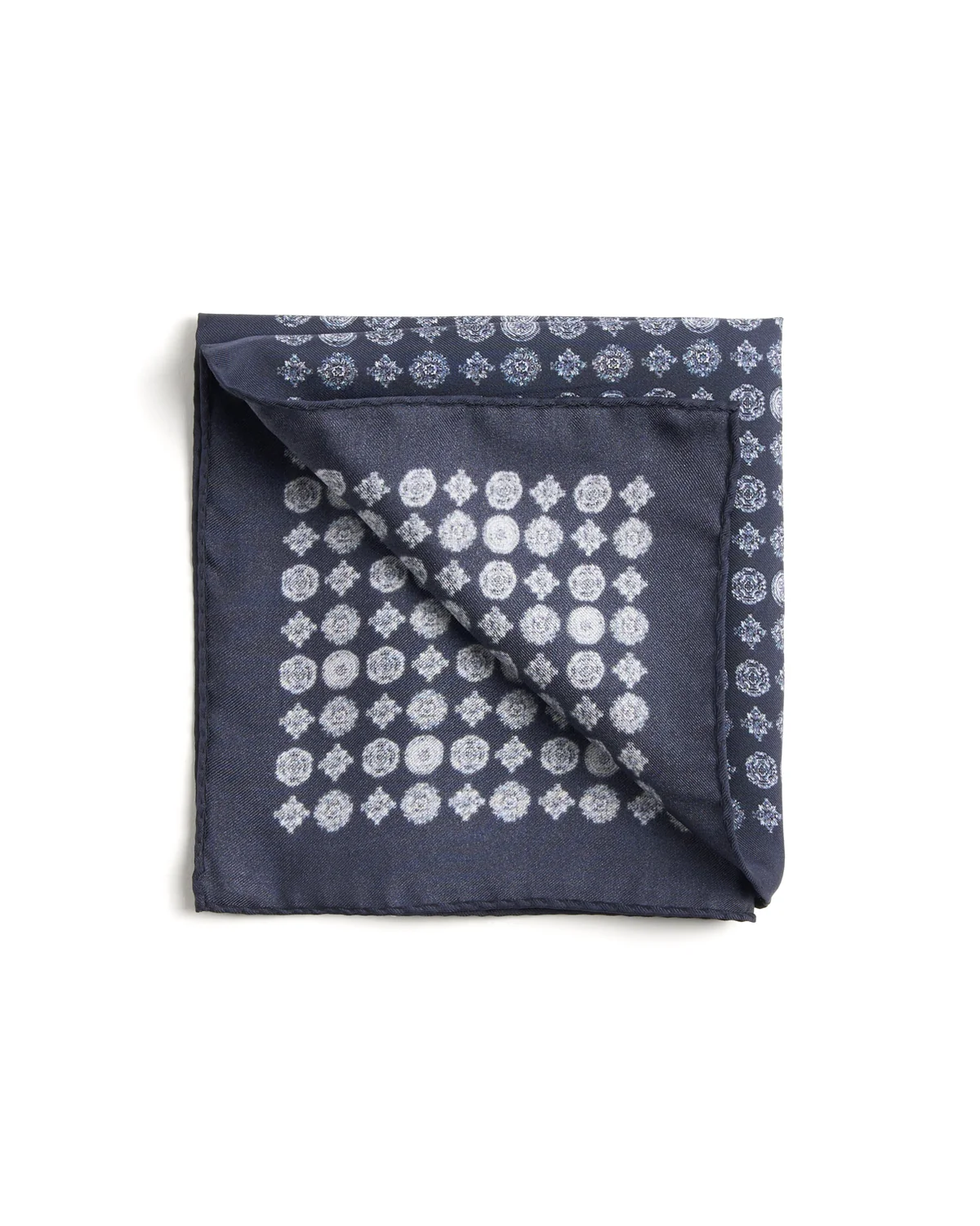 Medallion Silk Twill Pocket Square - Image 2