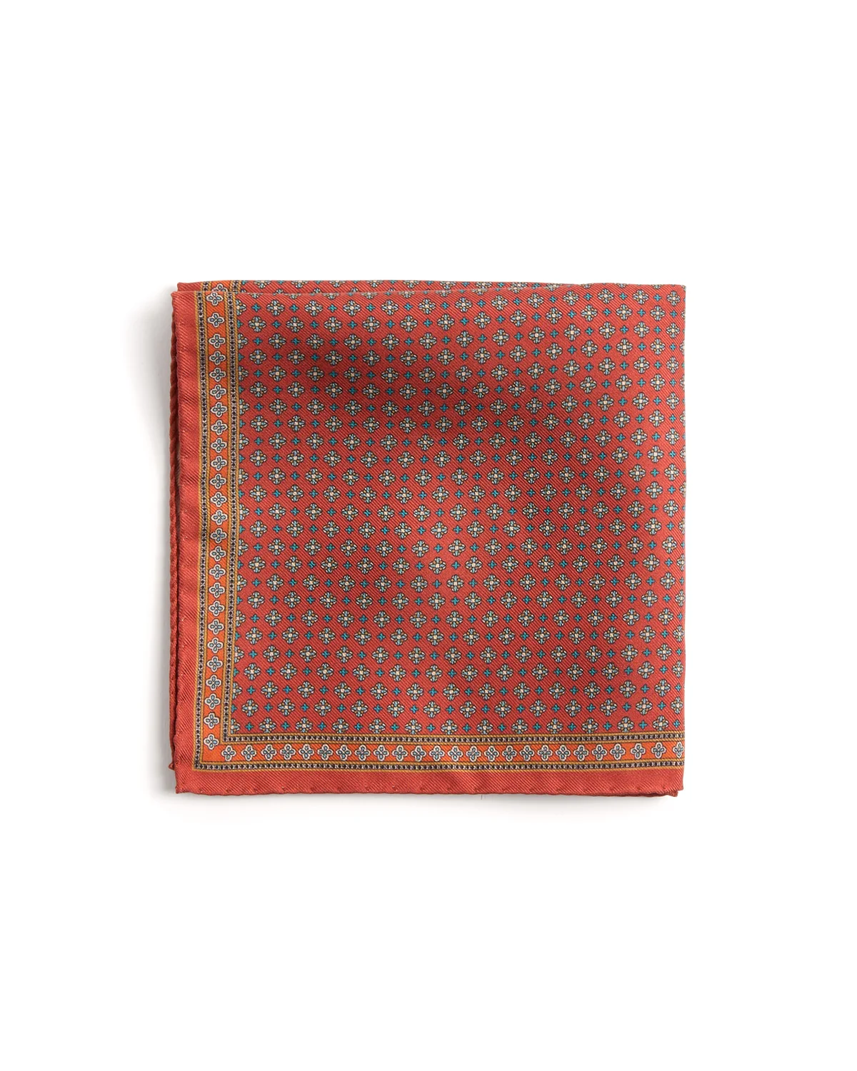 Micro Floral Dyed Silk Twill Pocket Square