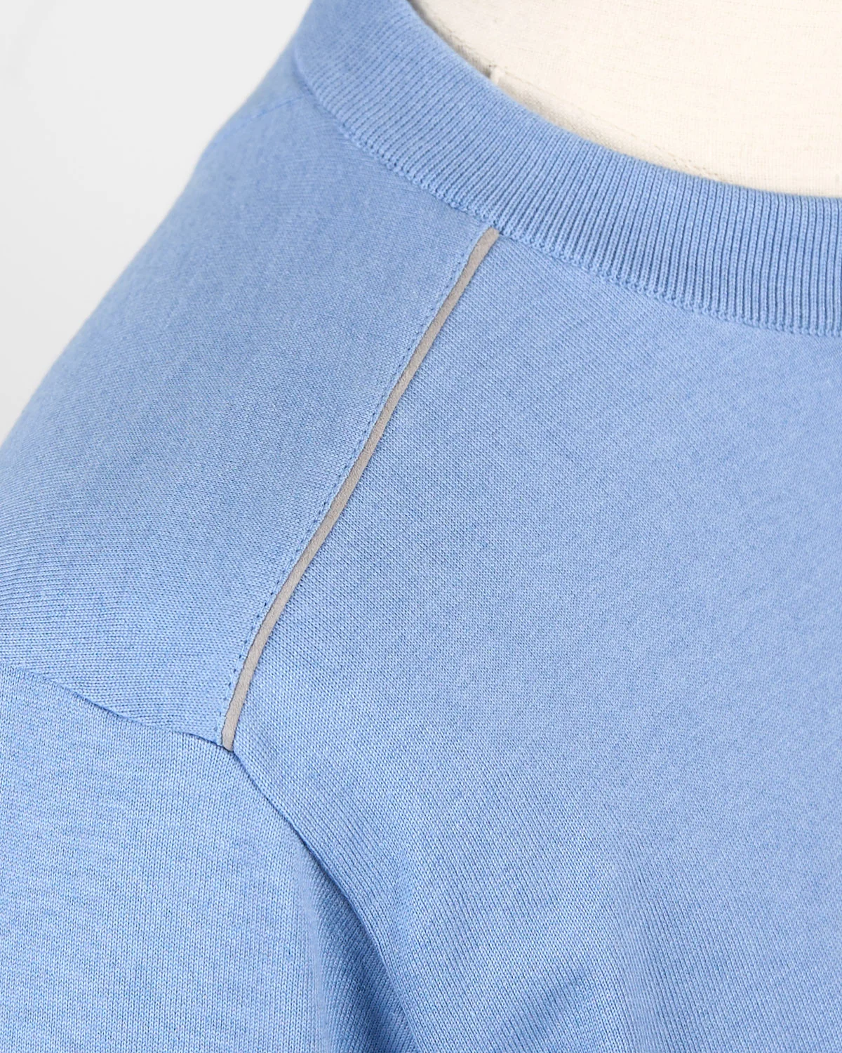 Leather Trim Cotton & Cashmere Crewneck - Image 5