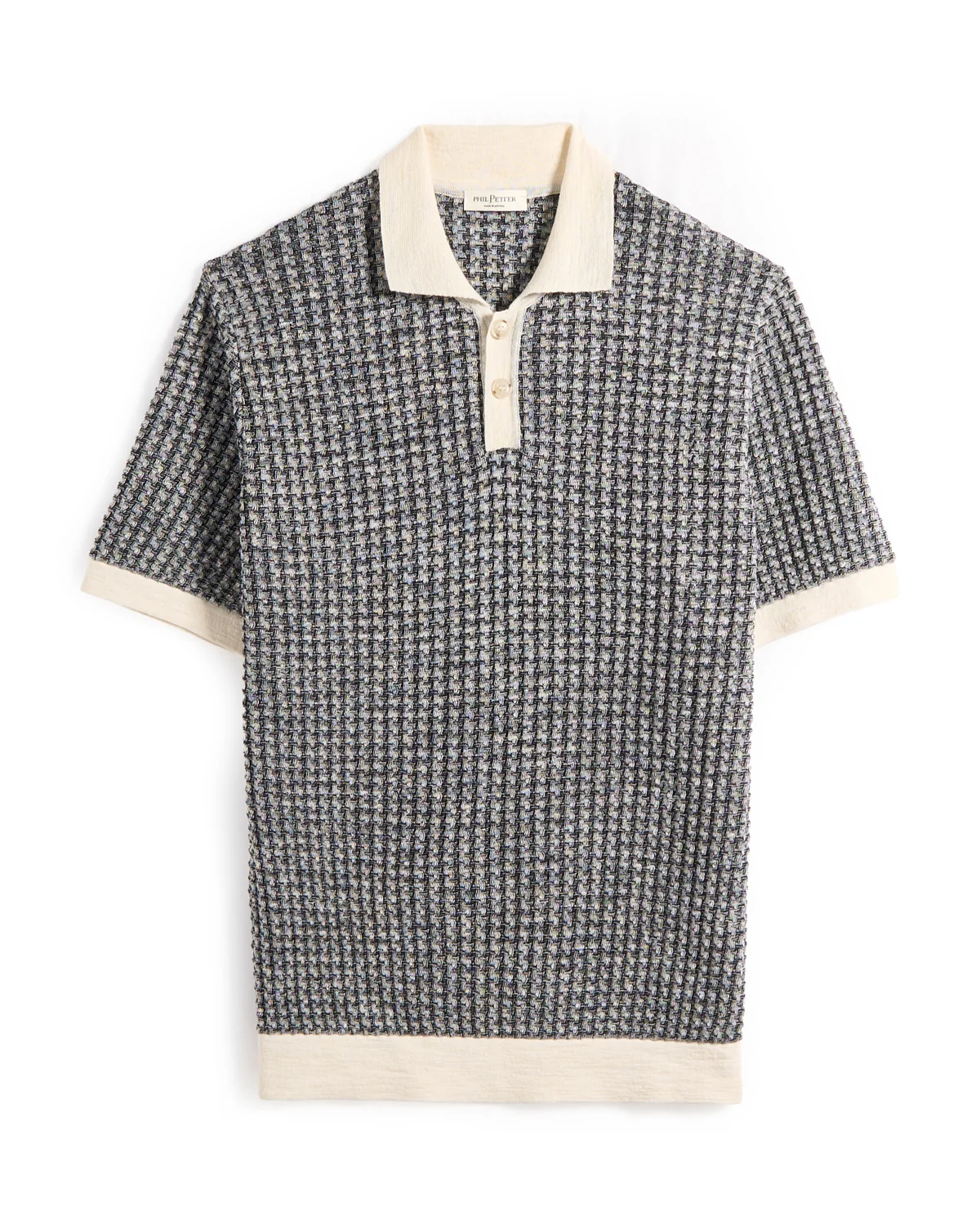 Herringbone Knit Polo W/ Contrast Trim