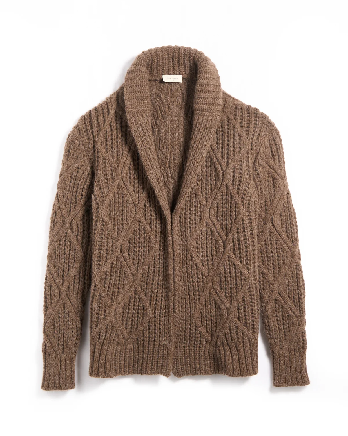 3 Gauge Baby Alpaca Fluffy Diamond Cob Stitch Cardigan