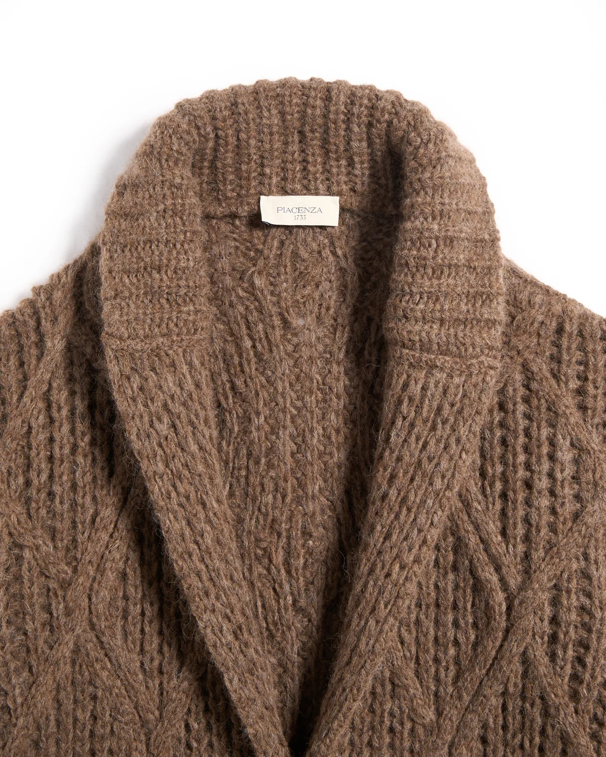 3 Gauge Baby Alpaca Fluffy Diamond Cob Stitch Cardigan - Image 2