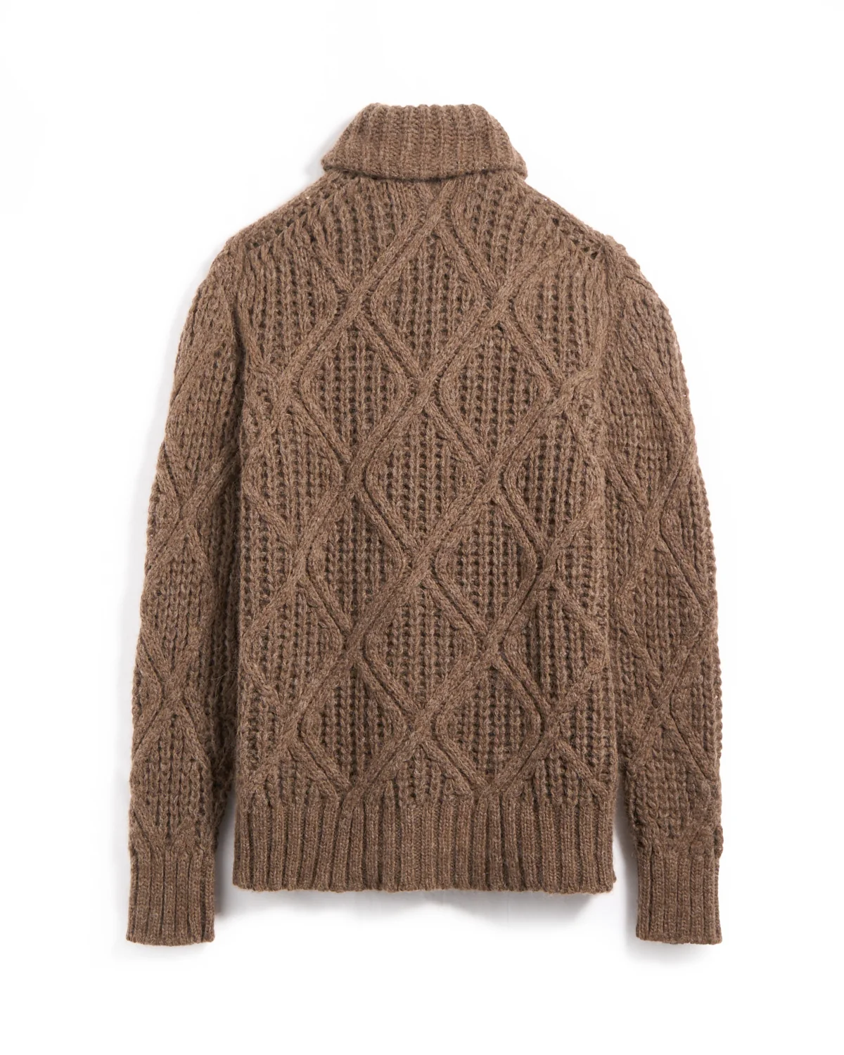 3 Gauge Baby Alpaca Fluffy Diamond Cob Stitch Cardigan - Image 5