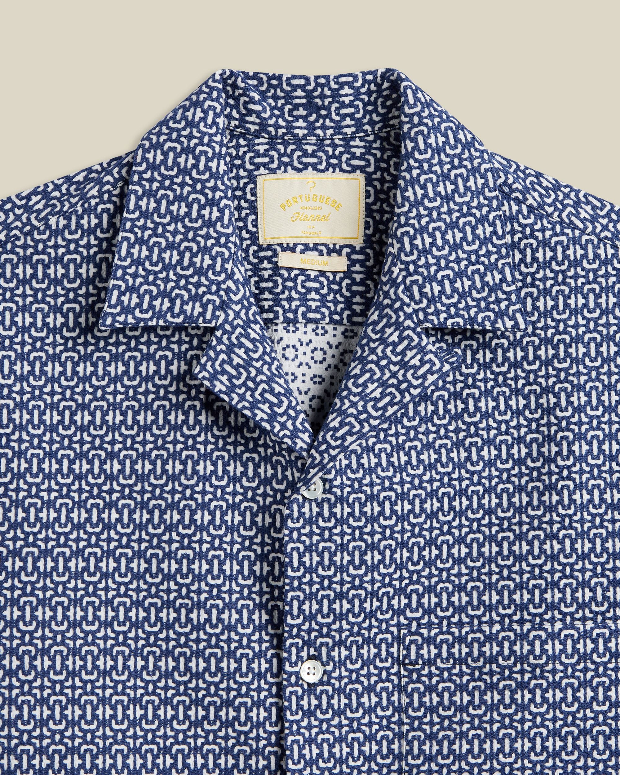 'Abstract Textile' Jacquard Camp Collar Shirt - Image 10