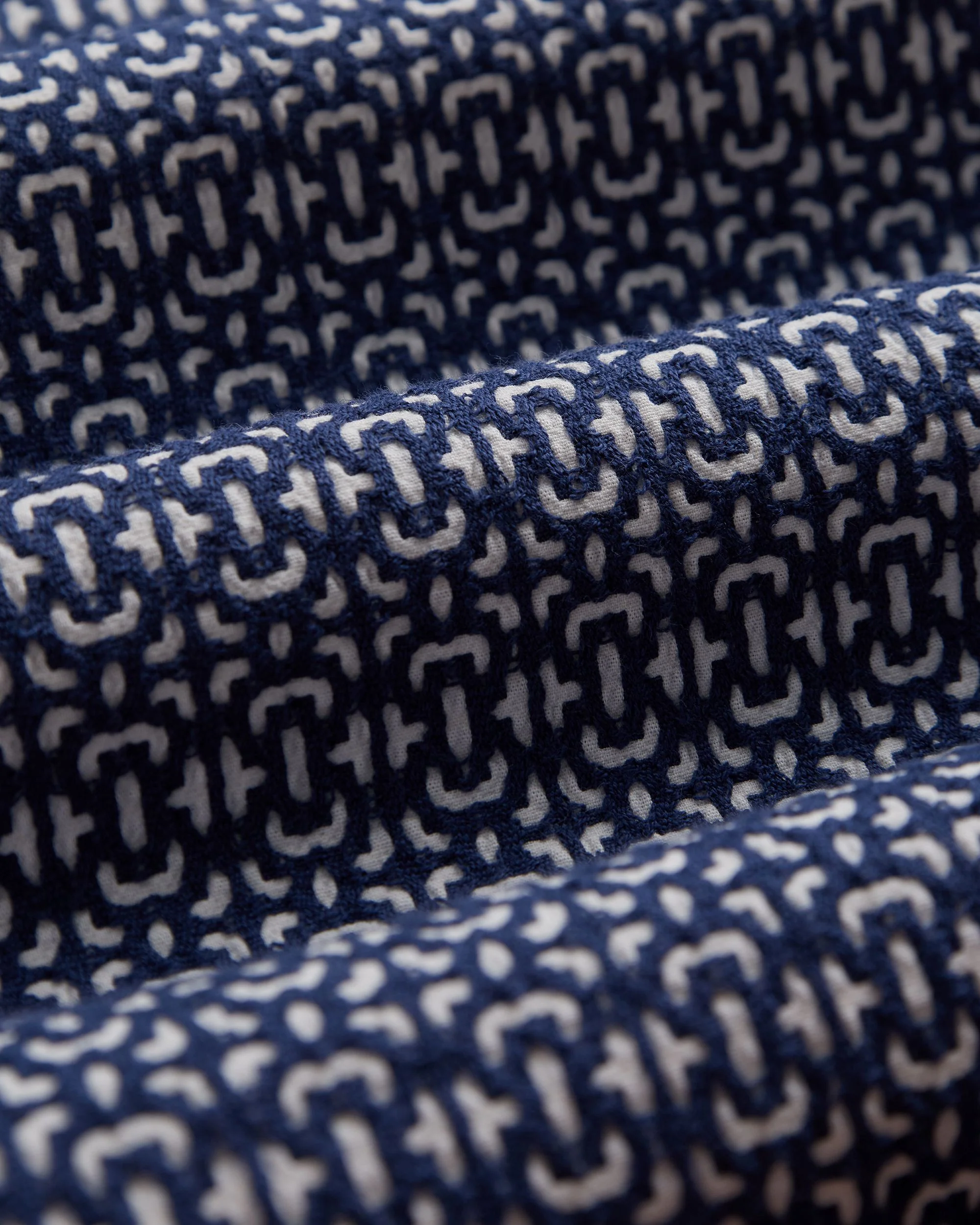 'Abstract Textile' Jacquard Camp Collar Shirt - Image 11
