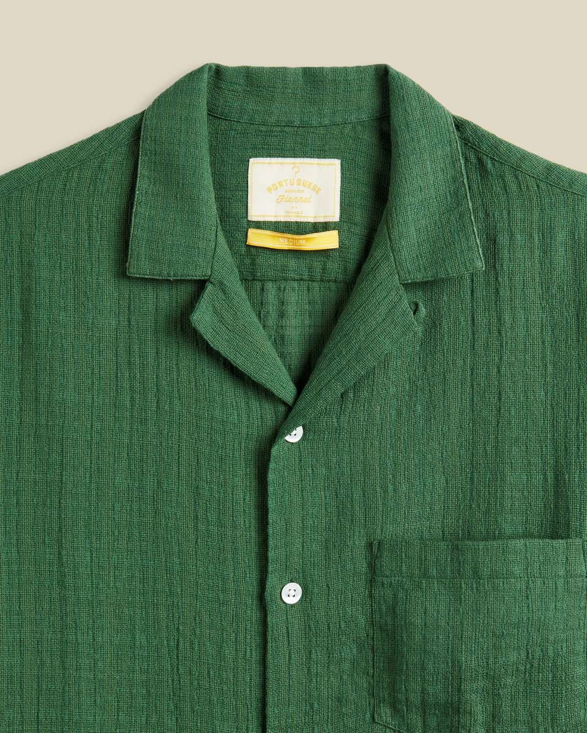 'Grain' Open Weave Cotton Camp Collar Shirt - Image 2