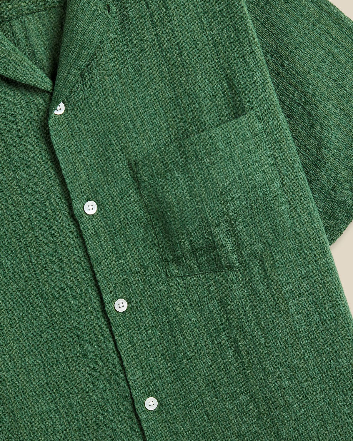 'Grain' Open Weave Cotton Camp Collar Shirt - Image 3