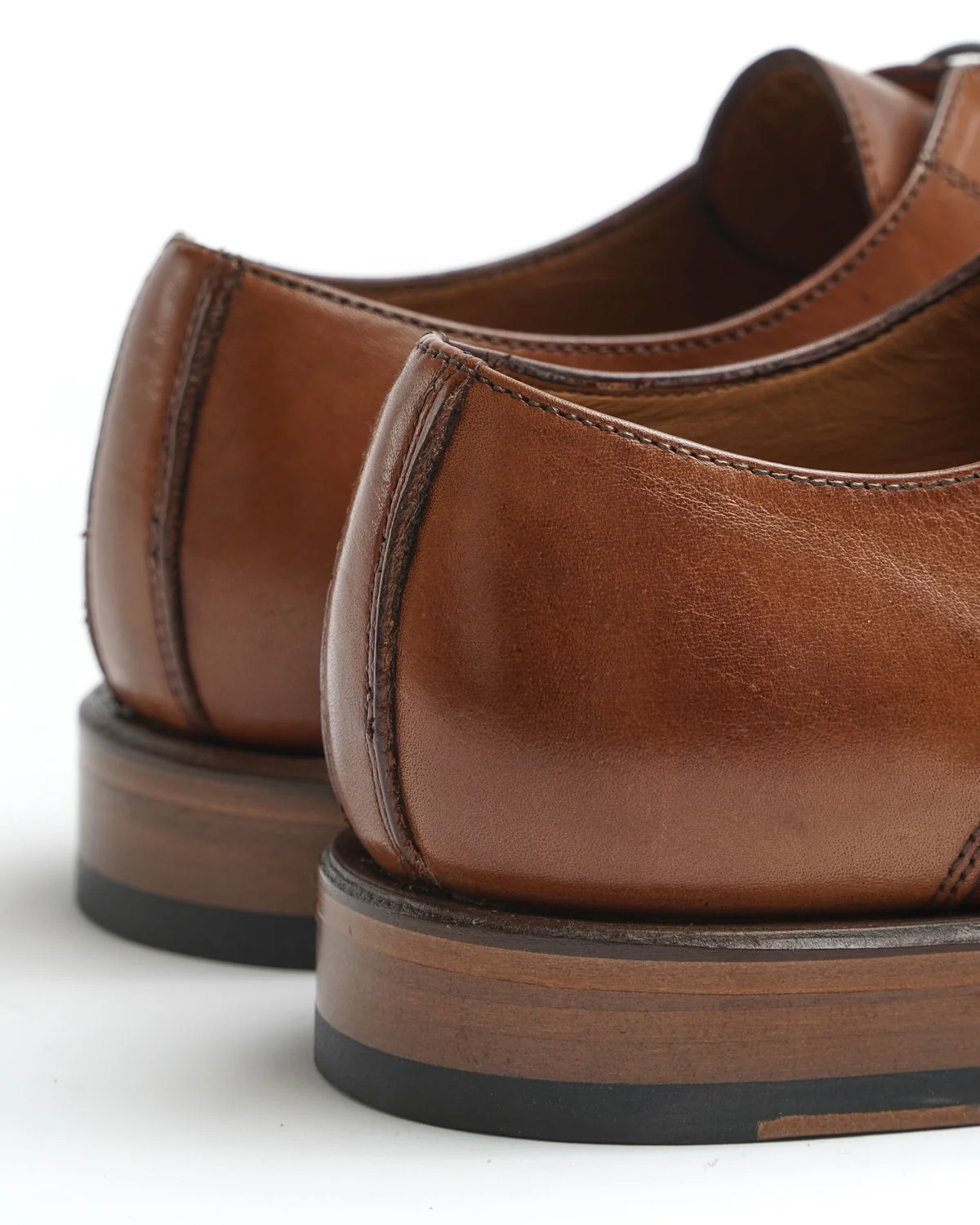 Cognac Chiseled Toe Derby Dress Shoe - Image 4
