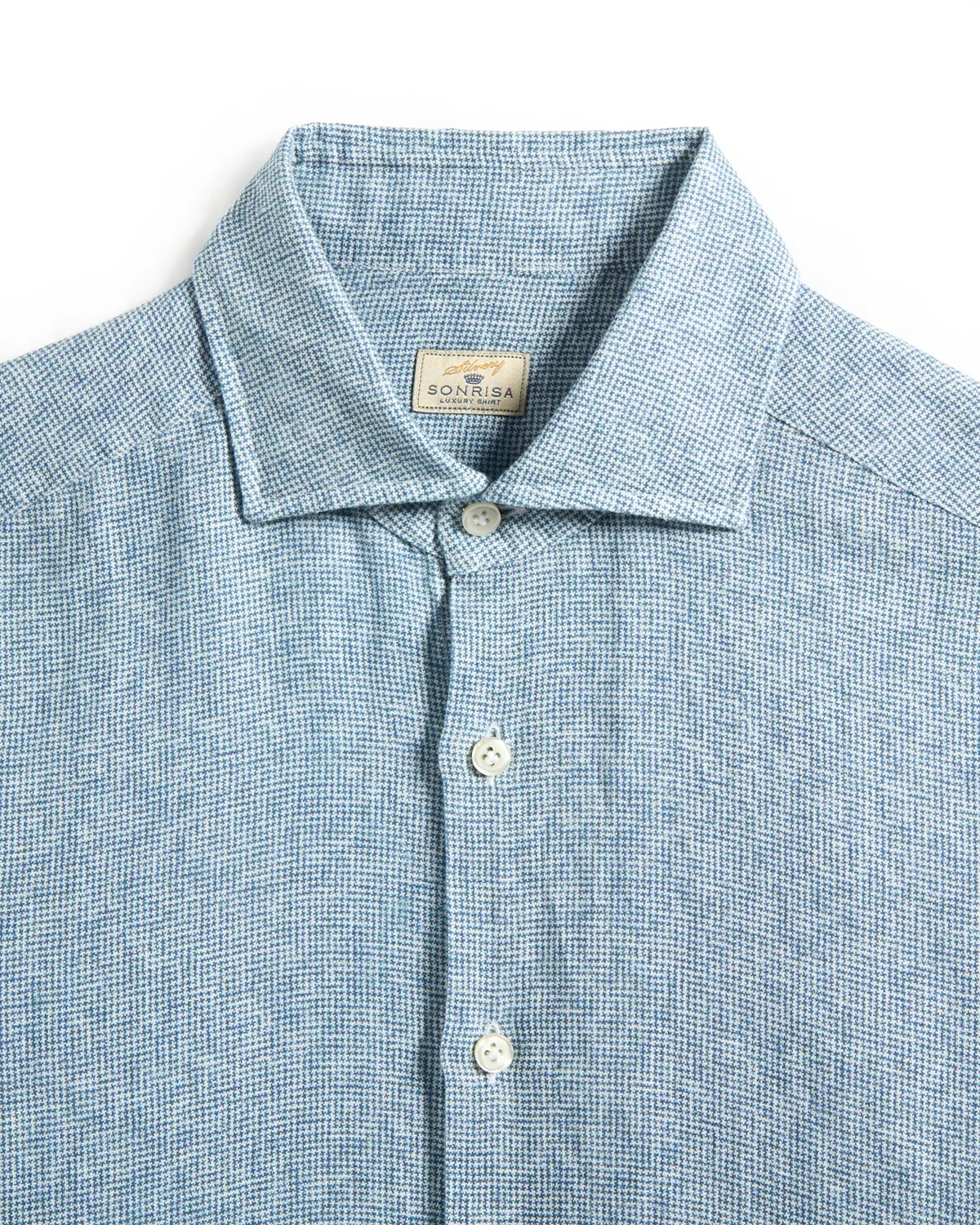 Blue Birdseye Linen Shirt - Image 2