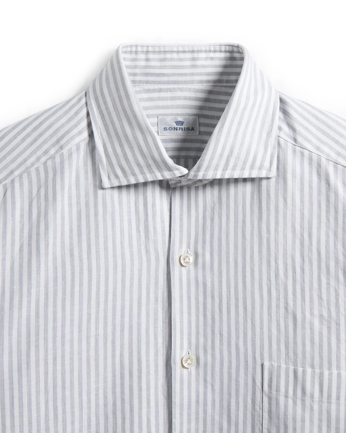 Cotton Linen Grey Bengal Shirt - Image 2