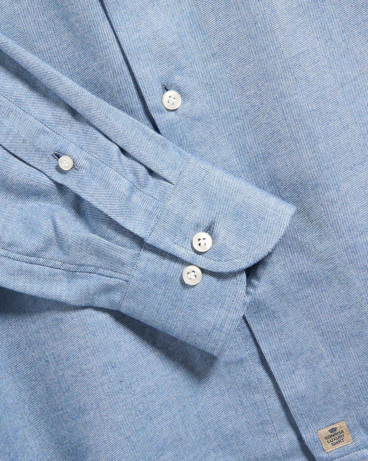 Cotton Lyocell Luxury Herringbone Flannel Comfort Fit Sport Shirt - Image 2