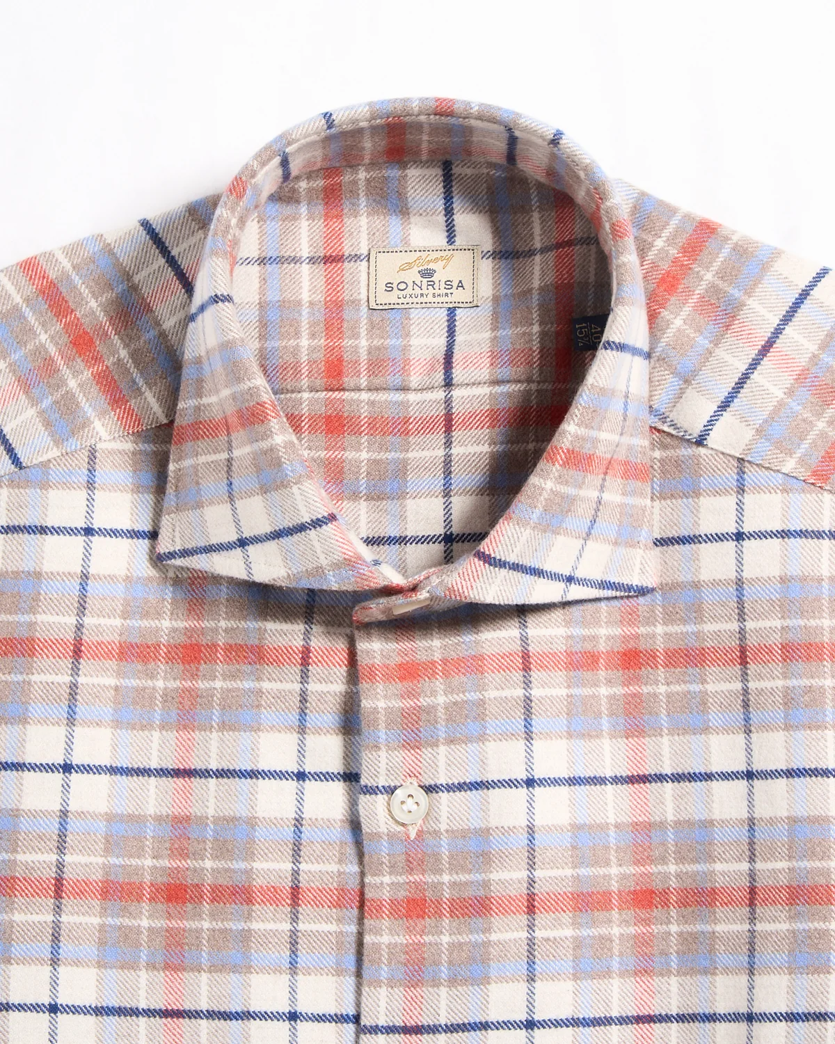 Lofty Flannel Check Twill Comfort Fit Luxury Sport Shirt - Image 3