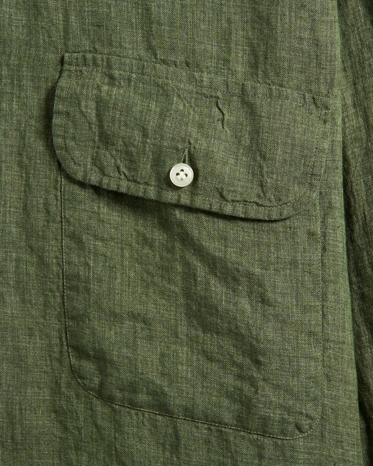 Washed Linen Green Shirt - Image 4