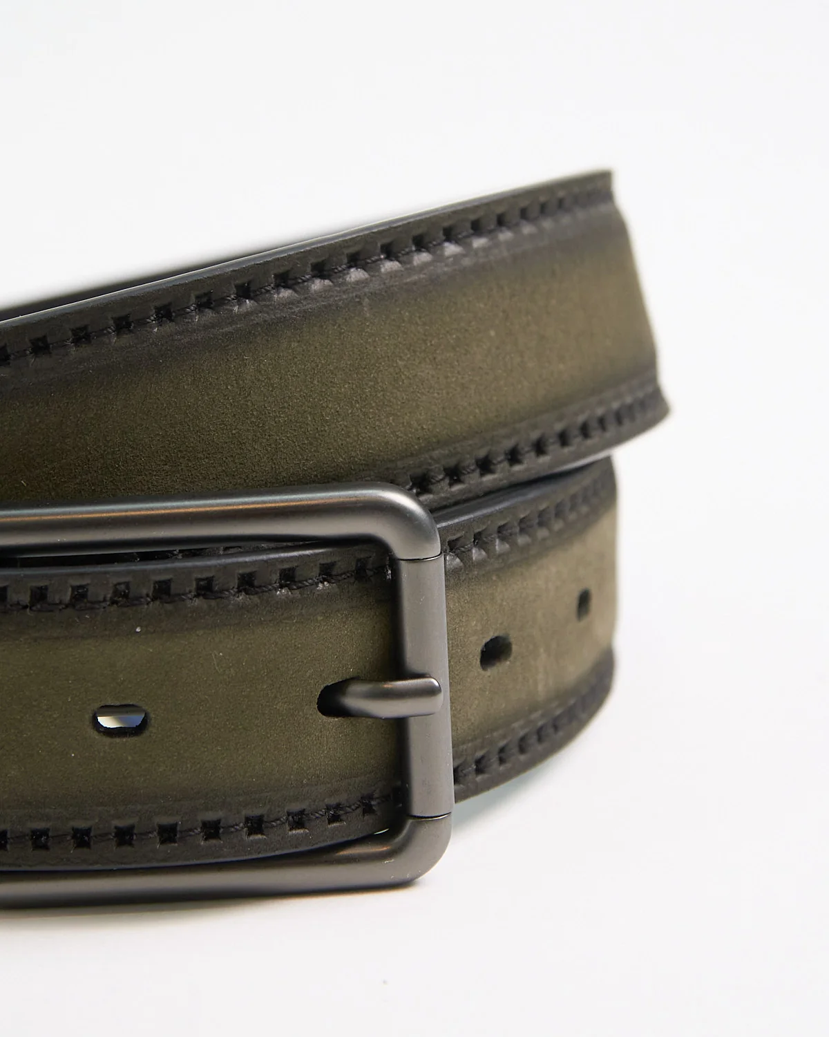Stamped And Burnished Leather Casual Belt - Image 5